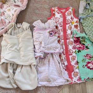 Baby girl sleep sack/swaddle bundle